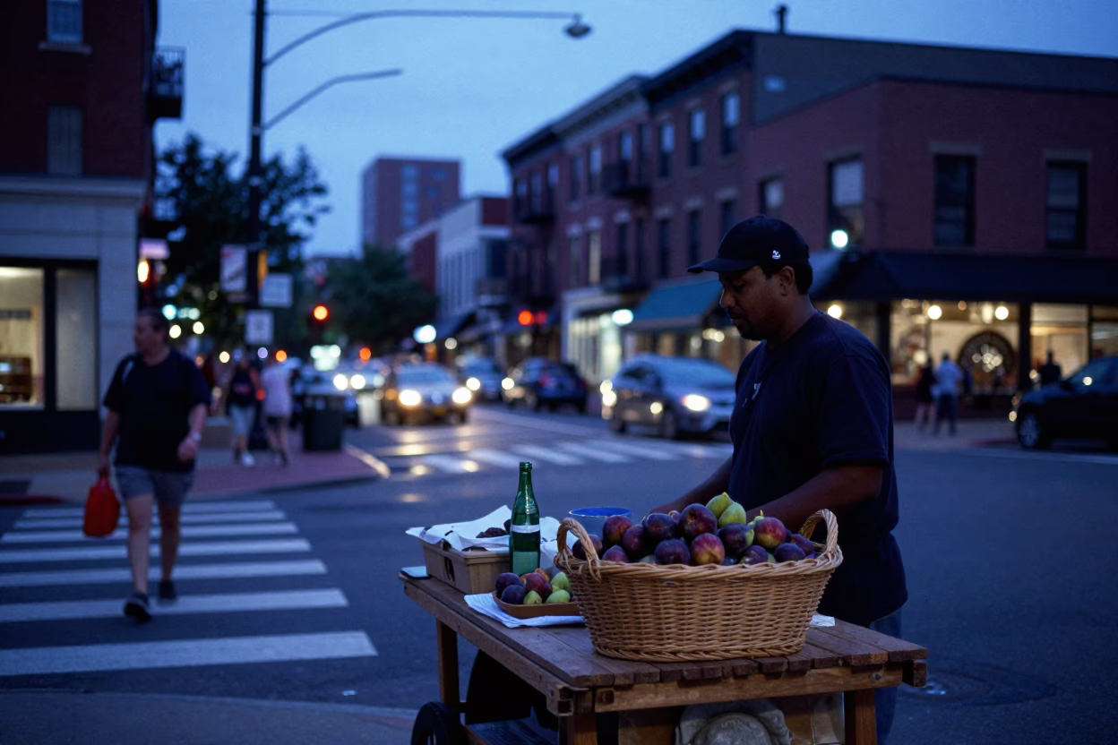Philadelphia Street Scene at Indigo Twilight After Sunset in in Philadelphia, Pennsylvania, United States