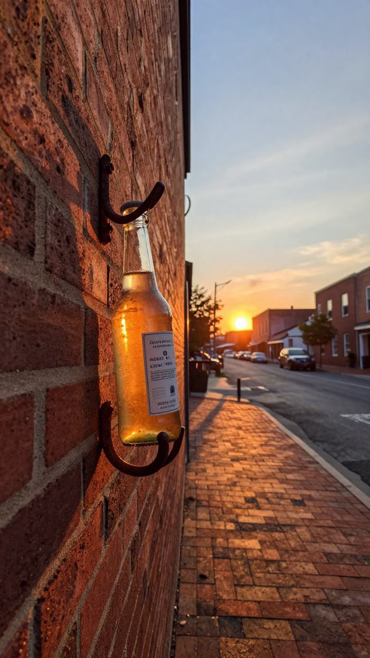Philadelphia Sunset Street Scene with Wall Hook and Bottle Caddy in in Philadelphia, Pennsylvania, United States