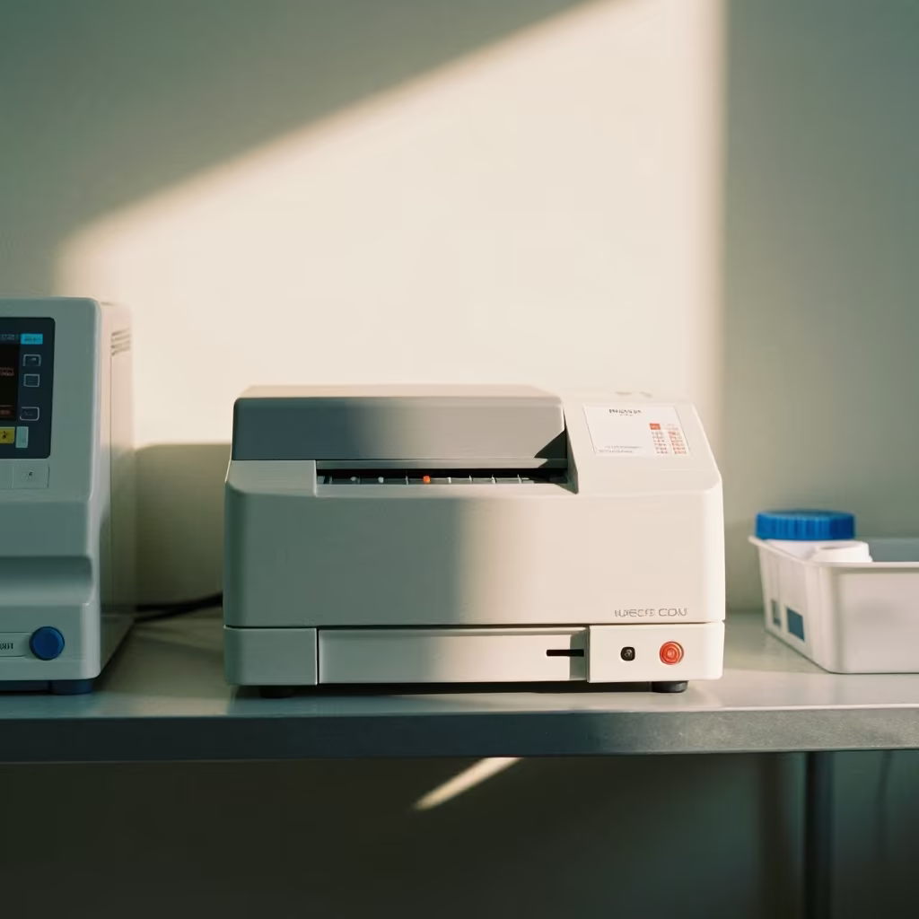 Phlebotomy Label Printer Shelf in DC Surgical Prep in in a surgical prep area in Washington DC