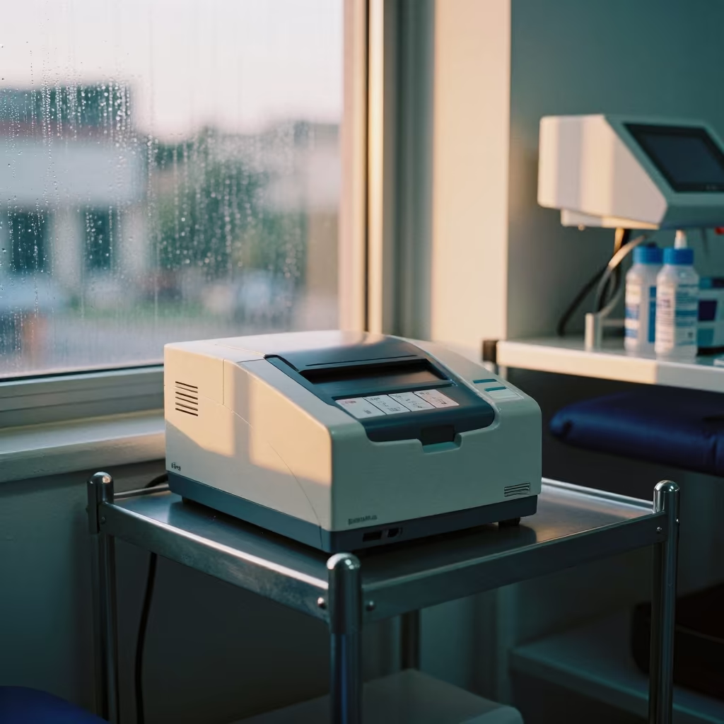 Phlebotomy Label Printer on Shelf in inside a rehabilitation gym near Ile Ife