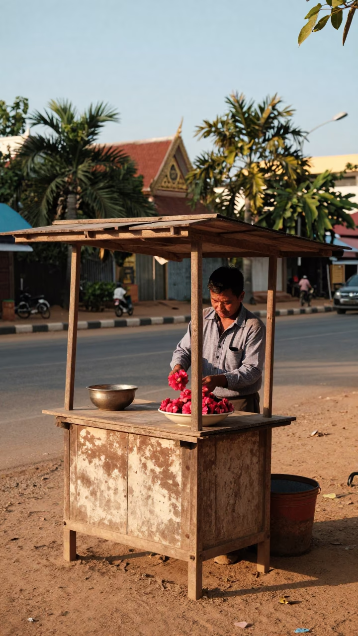Phnom Penh Afternoon Light at Clear Late-afternoon Light in in Phnom Penh, Cambodia