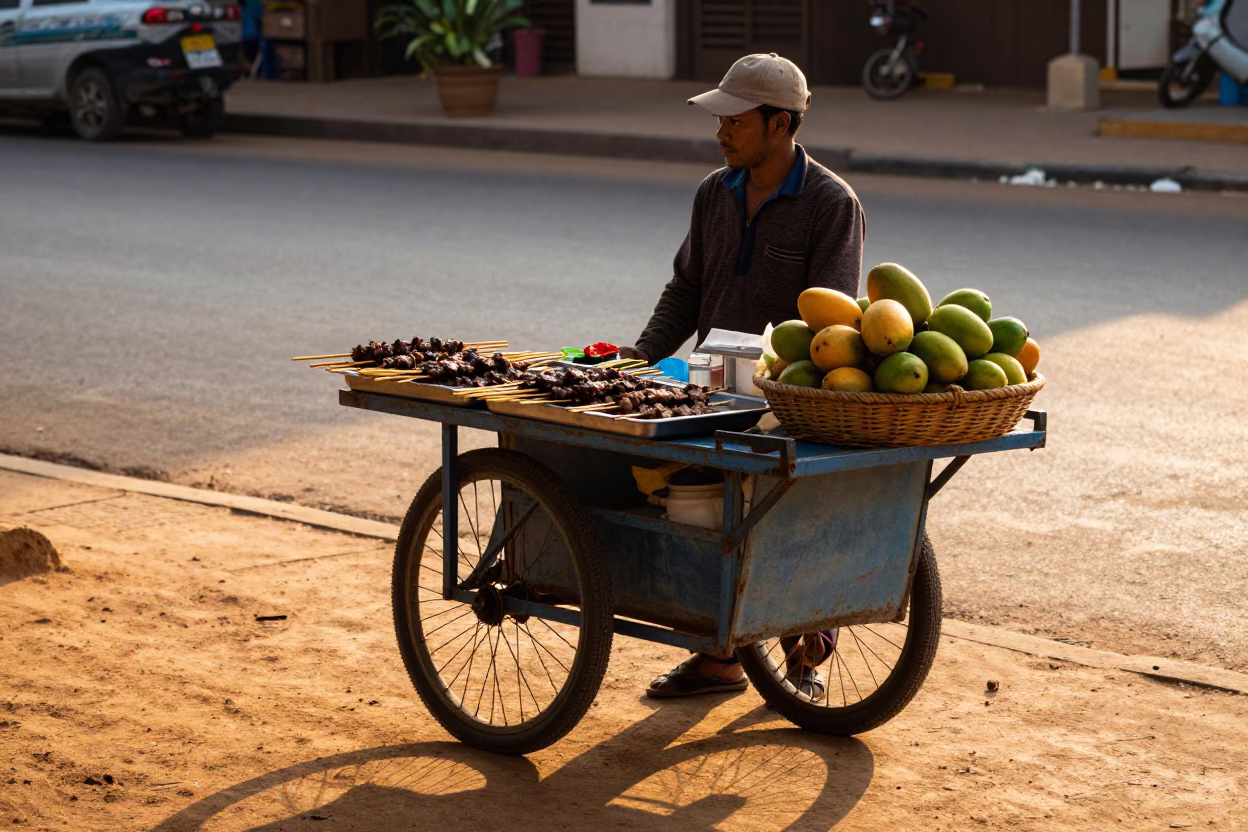 Phnom Penh Fresh Fruit at Sunset Light in in Phnom Penh, Cambodia