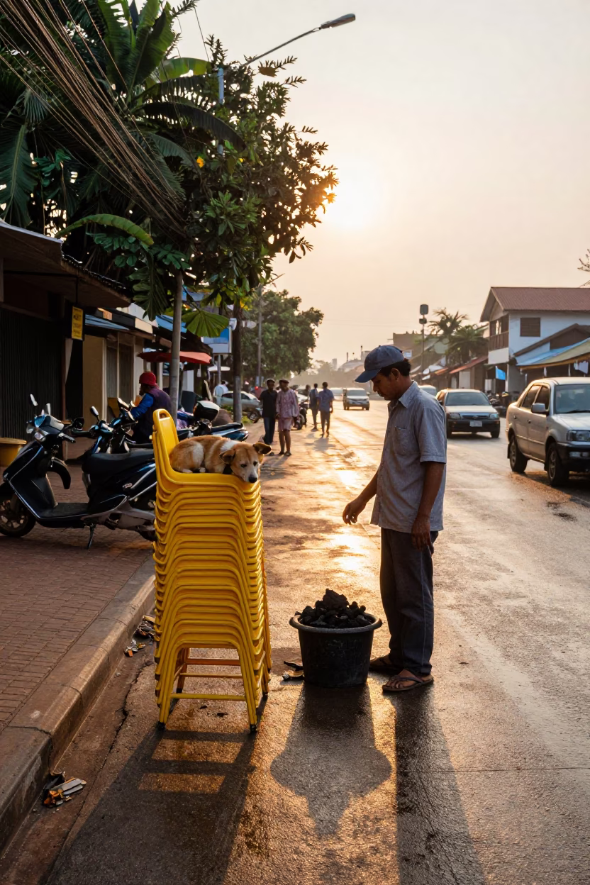 Phnom Penh Preparing Stools in in Phnom Penh, Cambodia