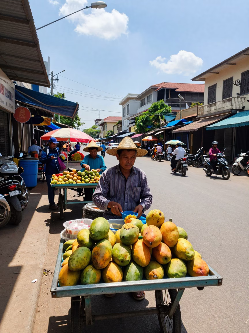 Phnom Penh Scene Midday at Midday Light in in Phnom Penh, Cambodia