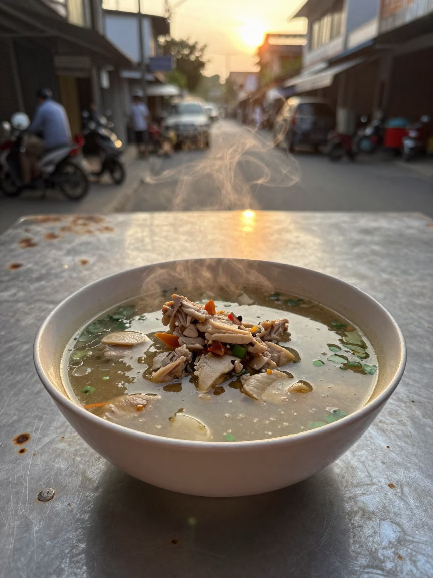 Phnom Penh Soup Bowl at The Late Afternoon Light in in Phnom Penh, Cambodia
