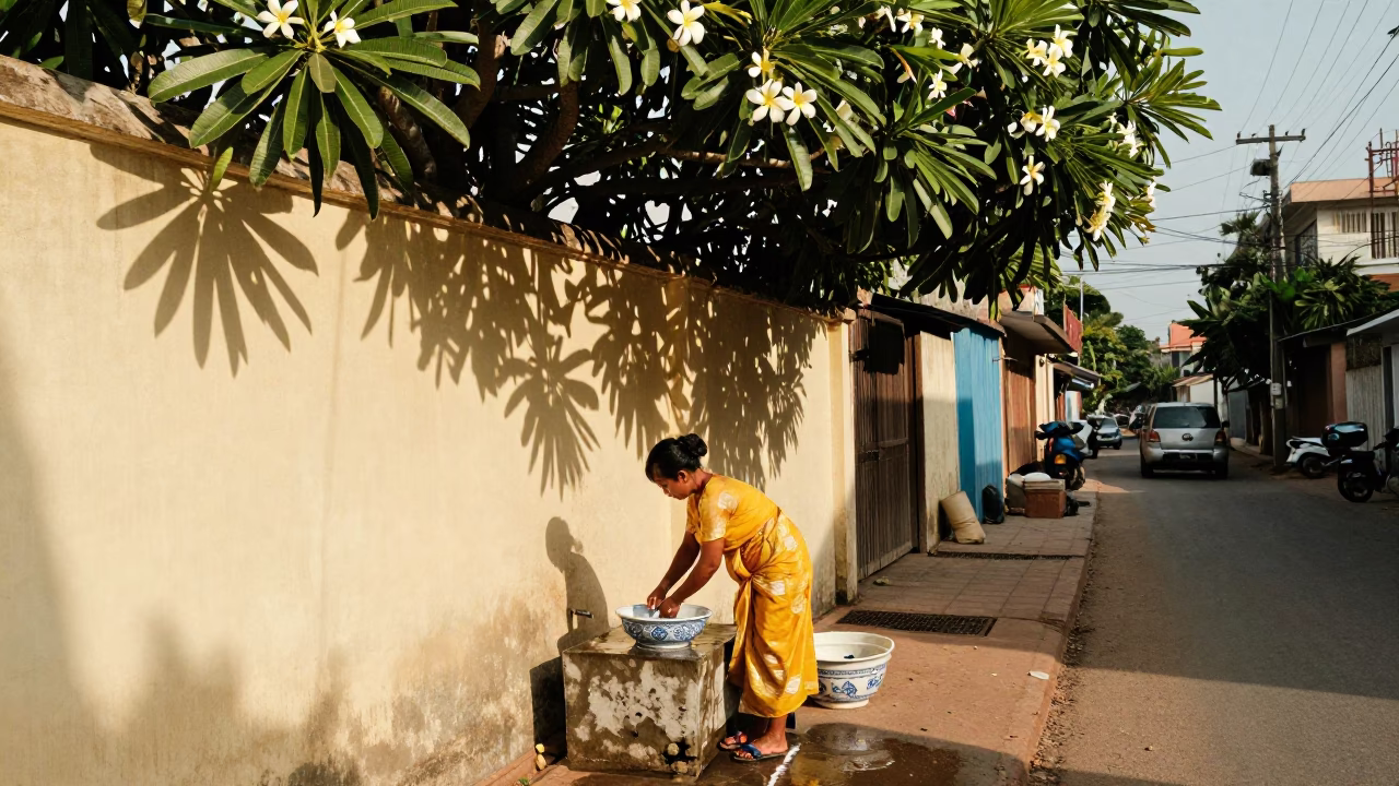 Phnom Penh Washing Porcelain in in Phnom Penh, Cambodia