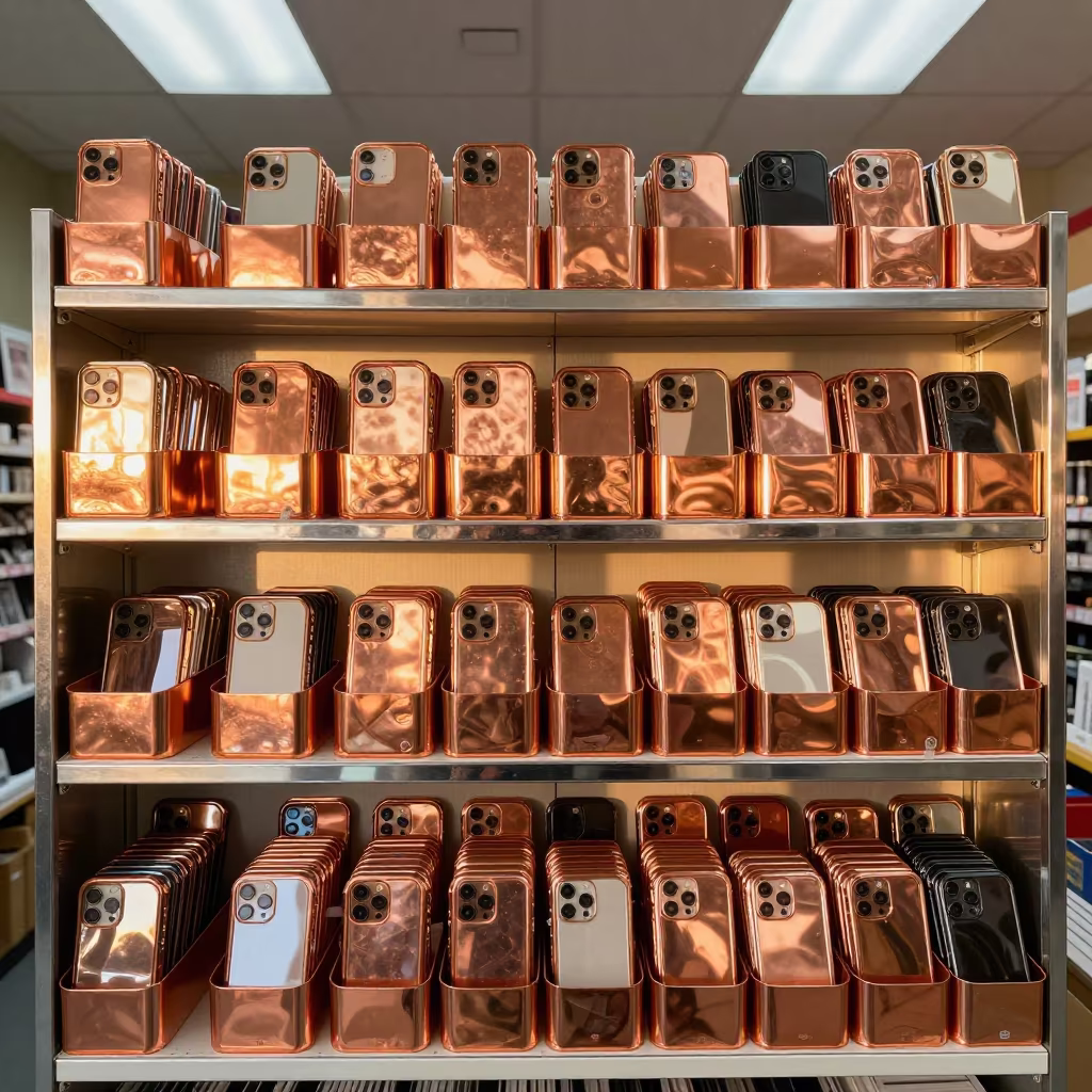 Phone Case Bin Refill Station Guelph Stockroom in inside a stockroom behind the sales floor in Guelph