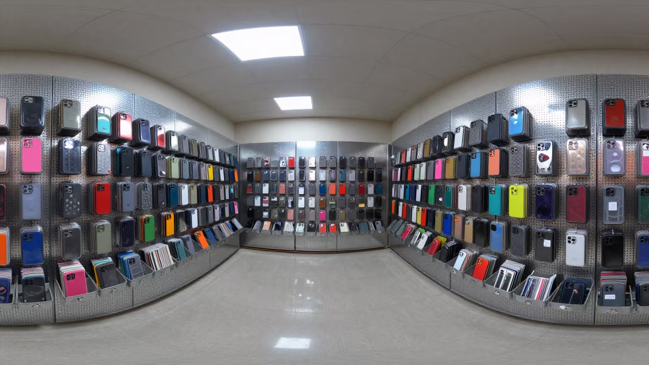 Phone Case Pegwall Bin in Diyarbakir Stockroom in inside a stockroom behind the sales floor in Diyarbakir