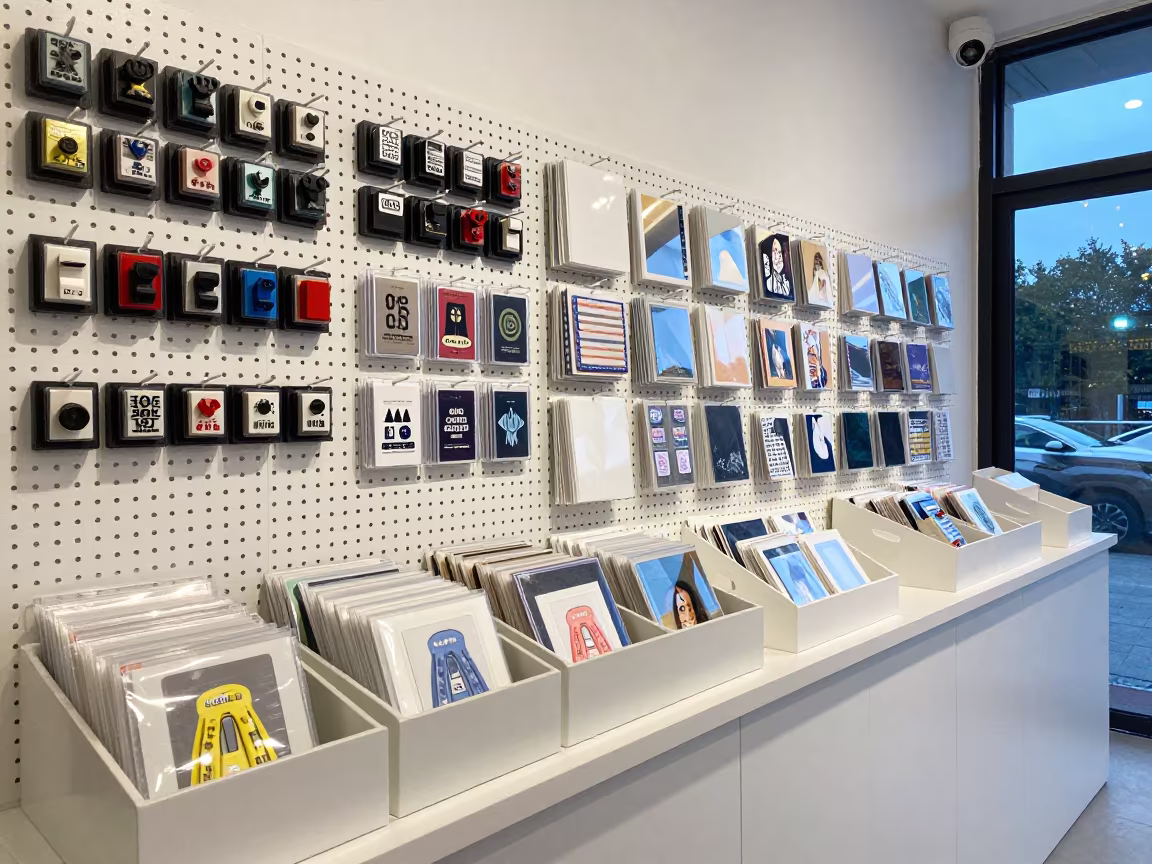 Photo Kiosk Bin in Dali Retail Store Twilight in inside a bright retail aisle in Dali