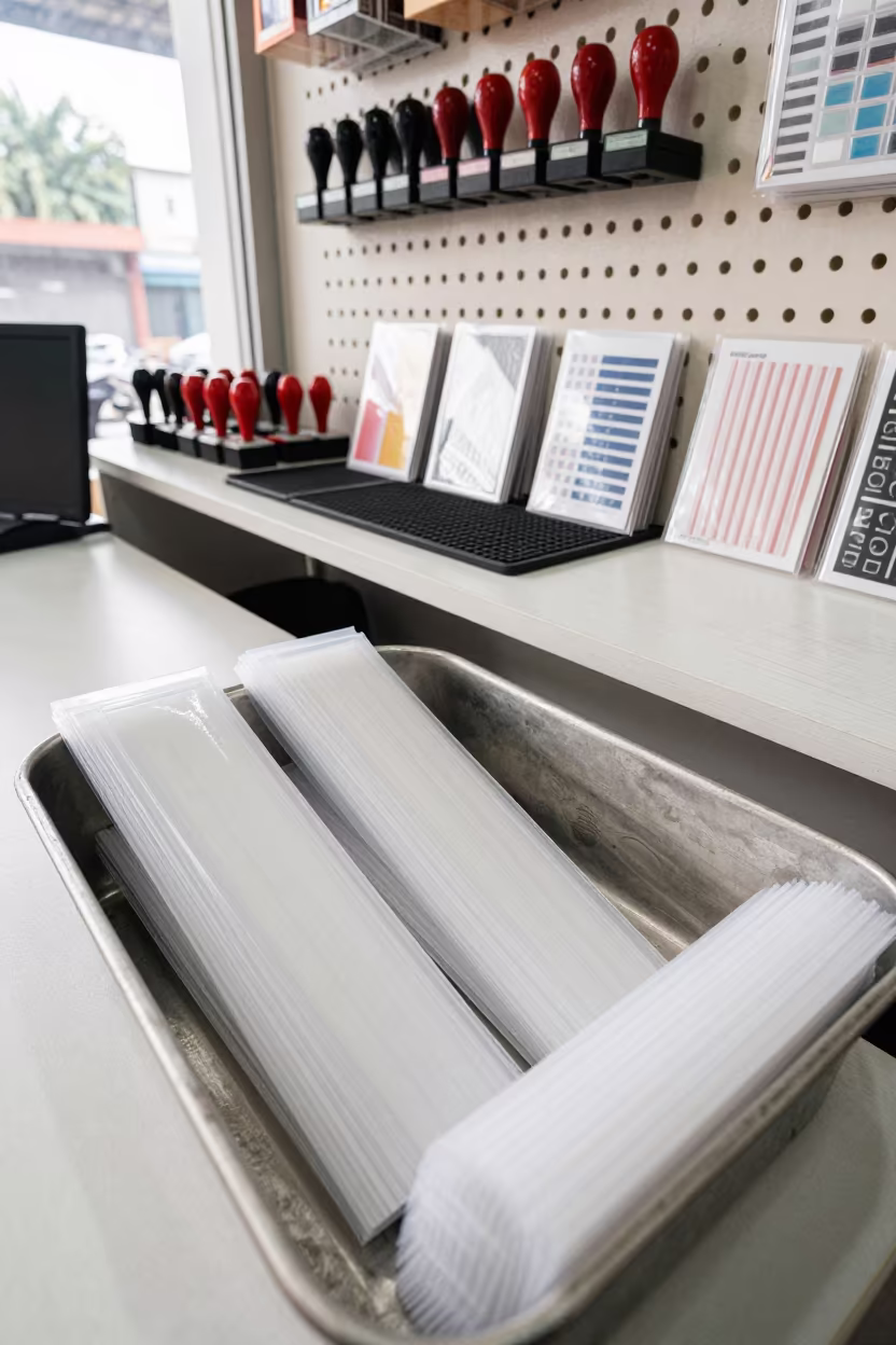 Photo Kiosk Order Bin Under Store Light in at a checkout lane under flat store light in Gulshan, Dhaka