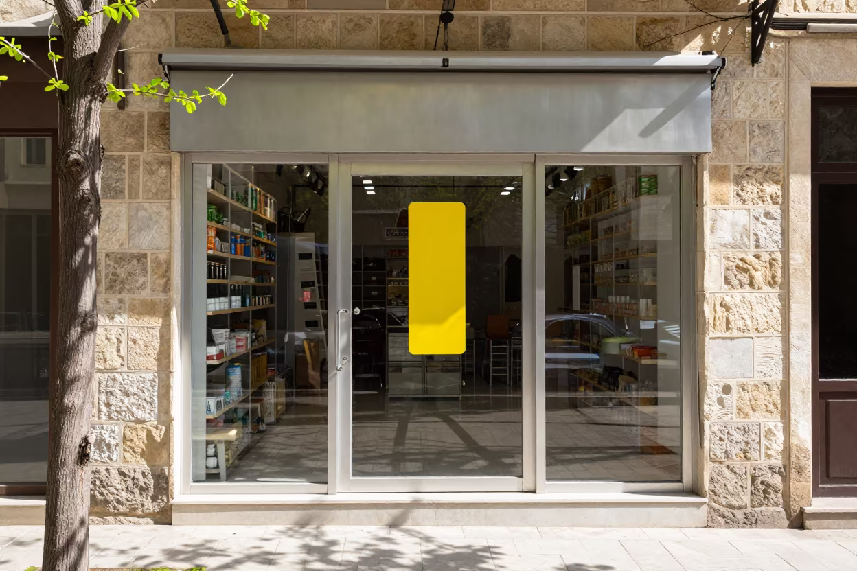Photo Pickup Bin in Diyarbakir Storefront Daylight in outside a lit retail frontage after dark in Diyarbakır