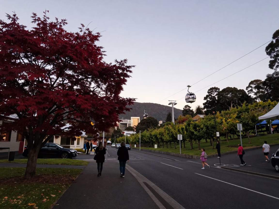 Photography in Hobart at Blue Hour in in Hobart, Tasmania, Australia