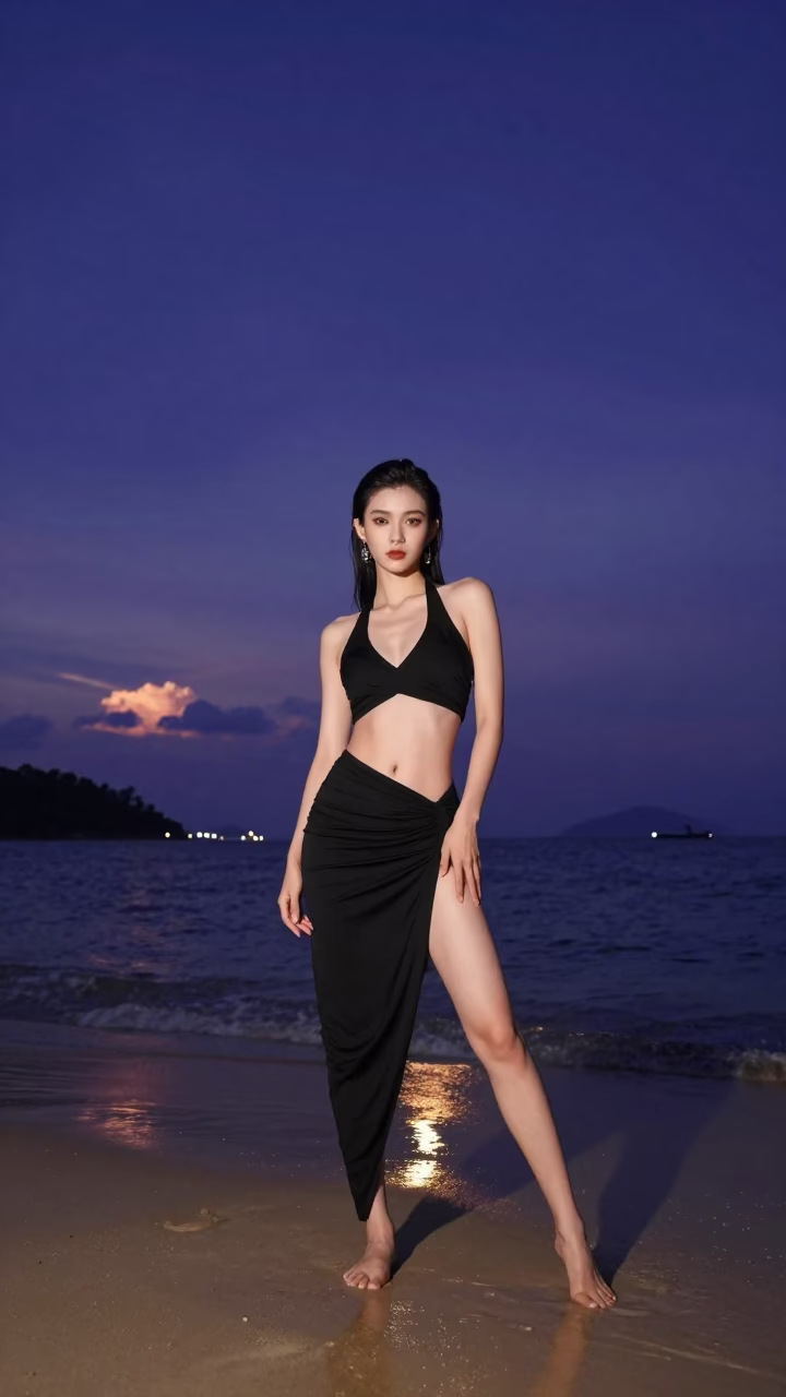 Phuket Model at Nautical Dawn Light in in Phuket, Thailand