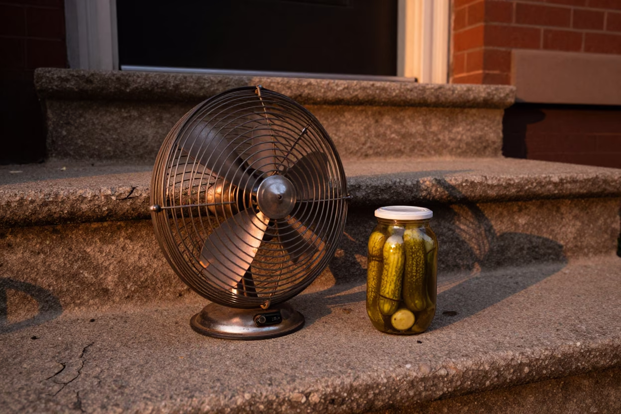 Pickle Jar in New York at Copper-toned Light Before Dusk in in New York, New York, United States