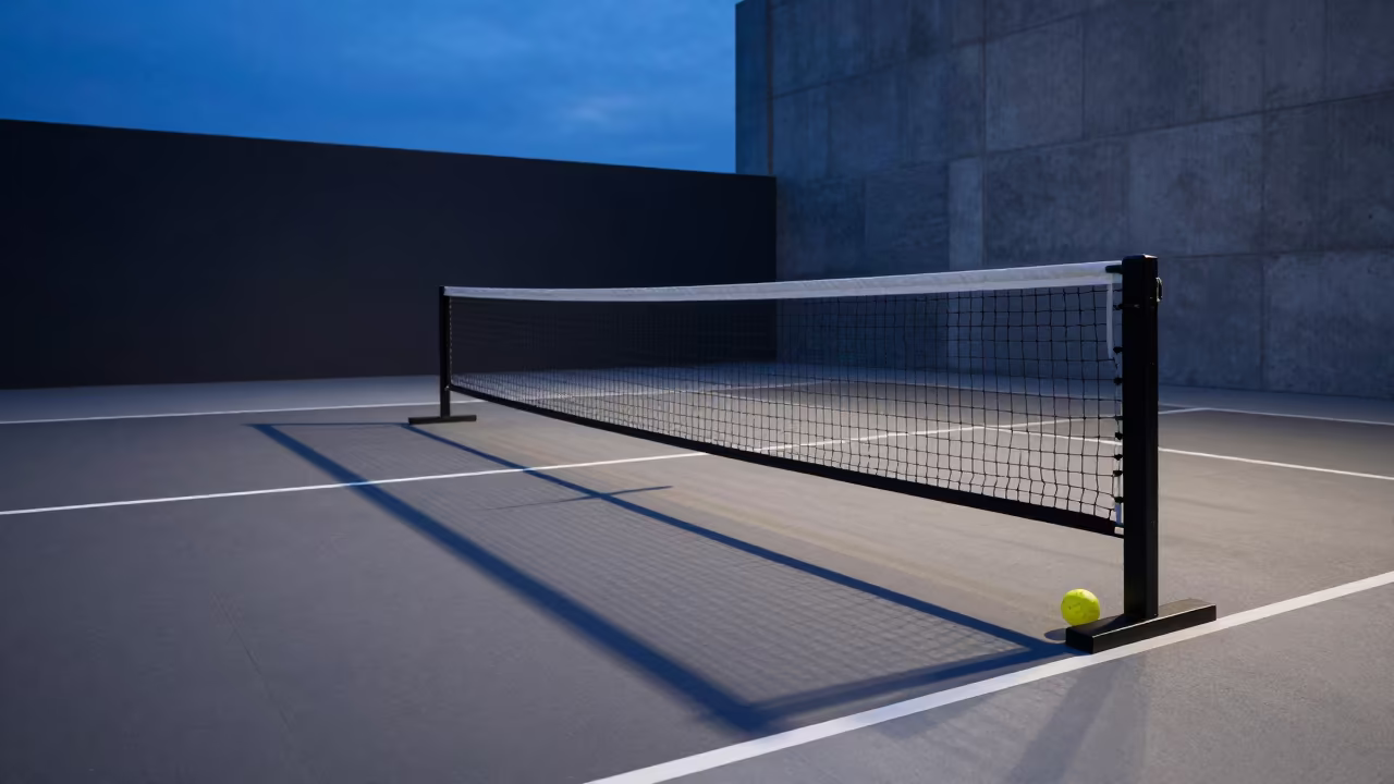 Pickleball Ball Hopper Rail in Twilight Spin Studio in inside a spin studio under class lights in New York