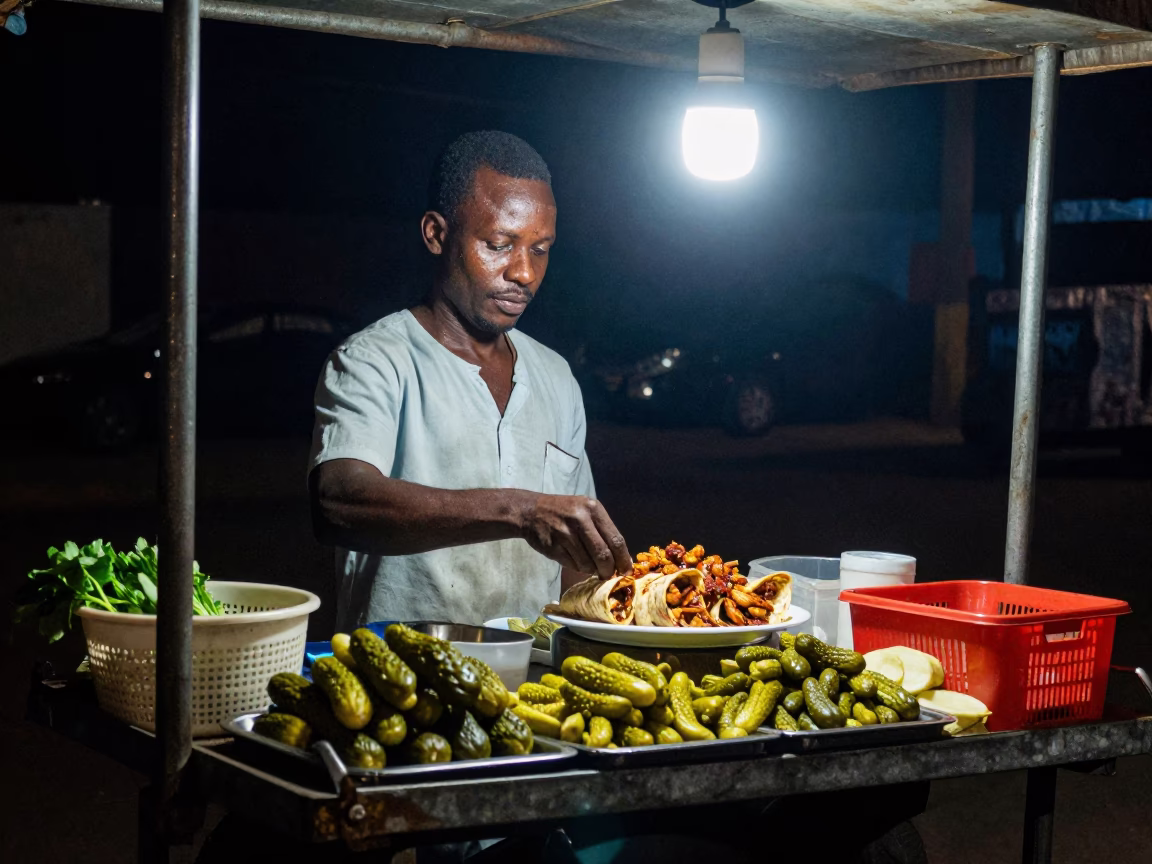 Pickles in Accra at Deep In The Night Light in in Accra, Ghana