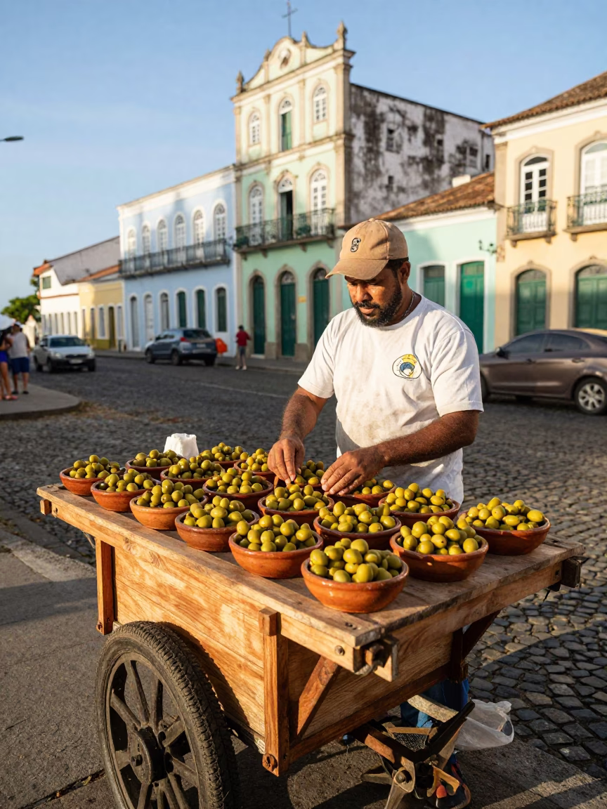 Pickles in Salvador at The Early Afternoon Light in in Salvador, Brazil