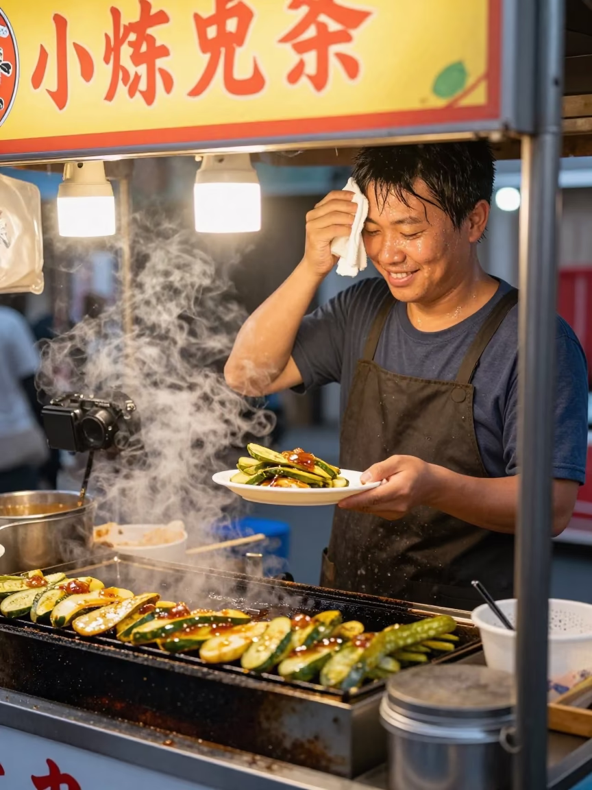 Pickles in Taipei at Honeyed Evening Light in in Taipei, Taiwan