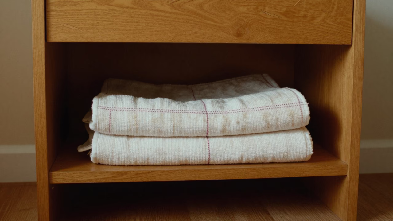 Picnic Blanket on Hotel Dresser in Grand-Zattry in on a hotel dresser in Grand-Zattry