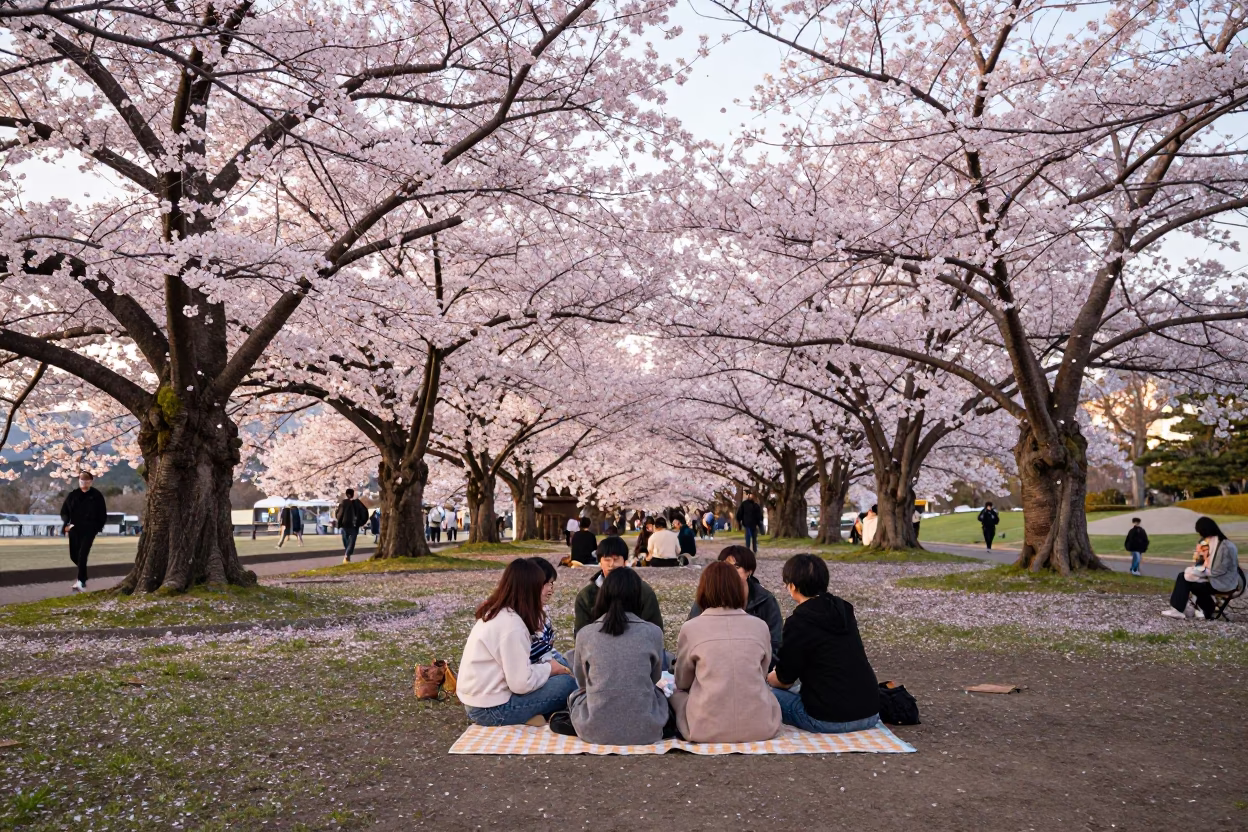 Picnic Park at The Late Afternoon Light in Sapporo in in Sapporo, Japan