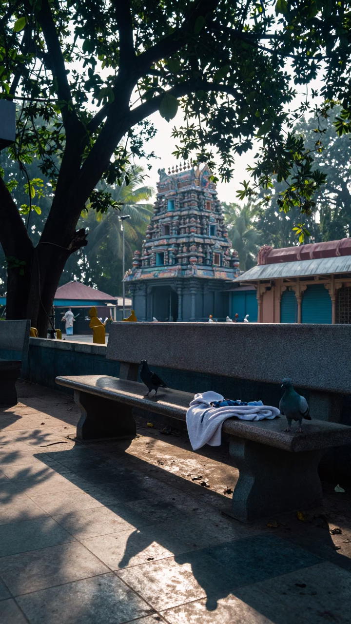 Pigeon in Chennai at Early Morning Light in in Chennai, India