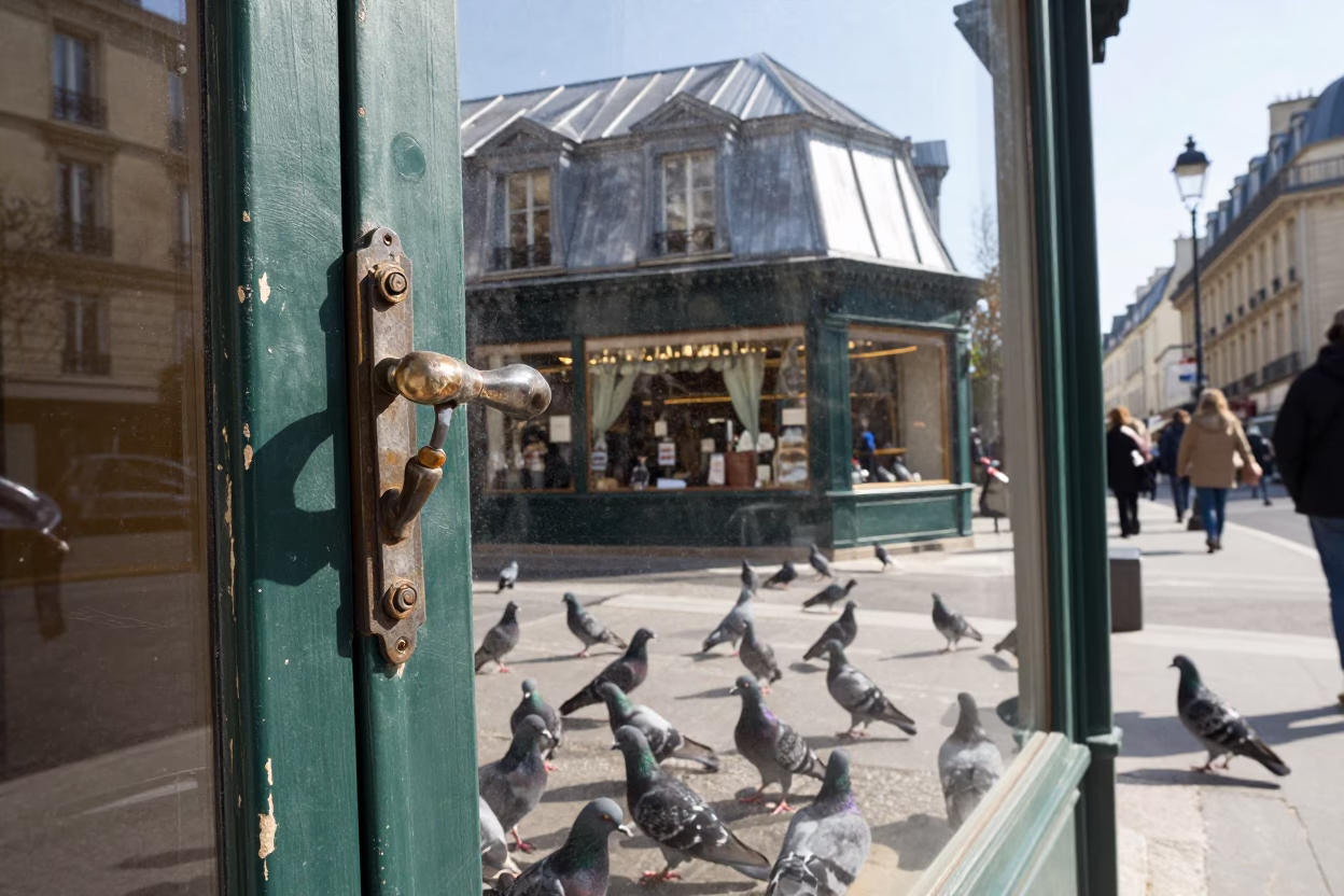 Pigeons Gathering in Paris in in Paris, France