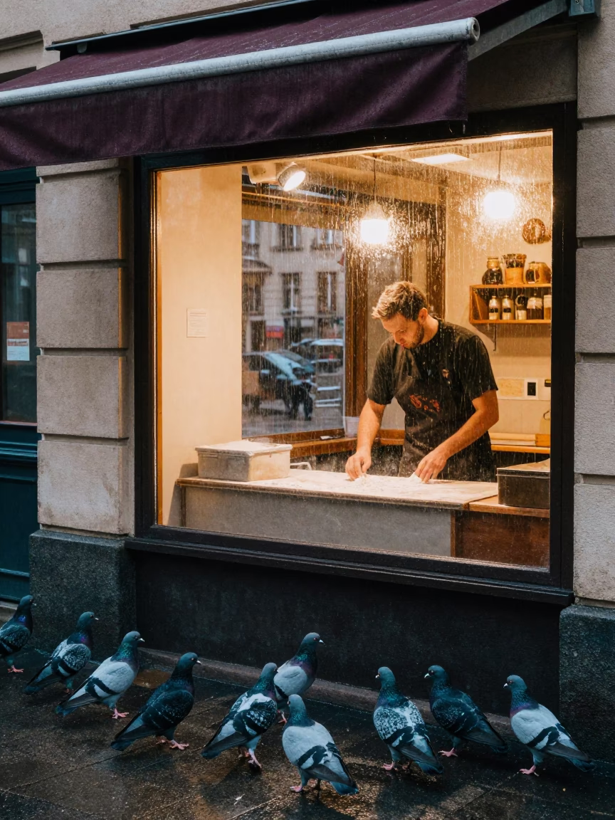 Pigeons Huddled in Berlin in in Berlin, Germany