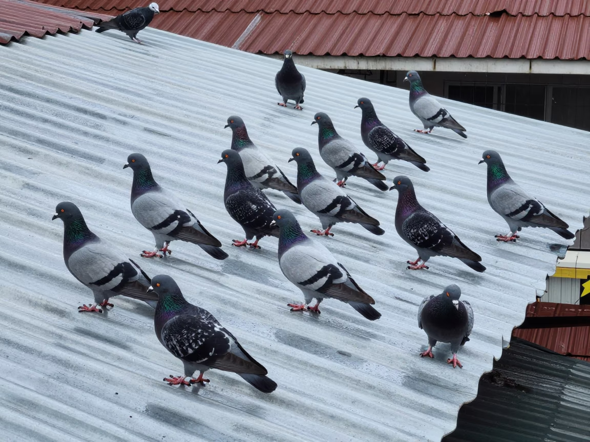 Pigeons in George Town in in George Town, Malaysia