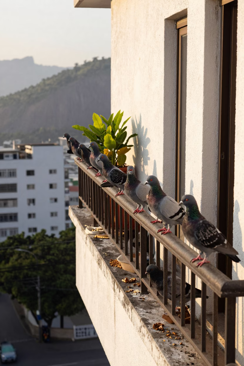 Pigeons in Rio De Janeiro in in Rio de Janeiro, Brazil