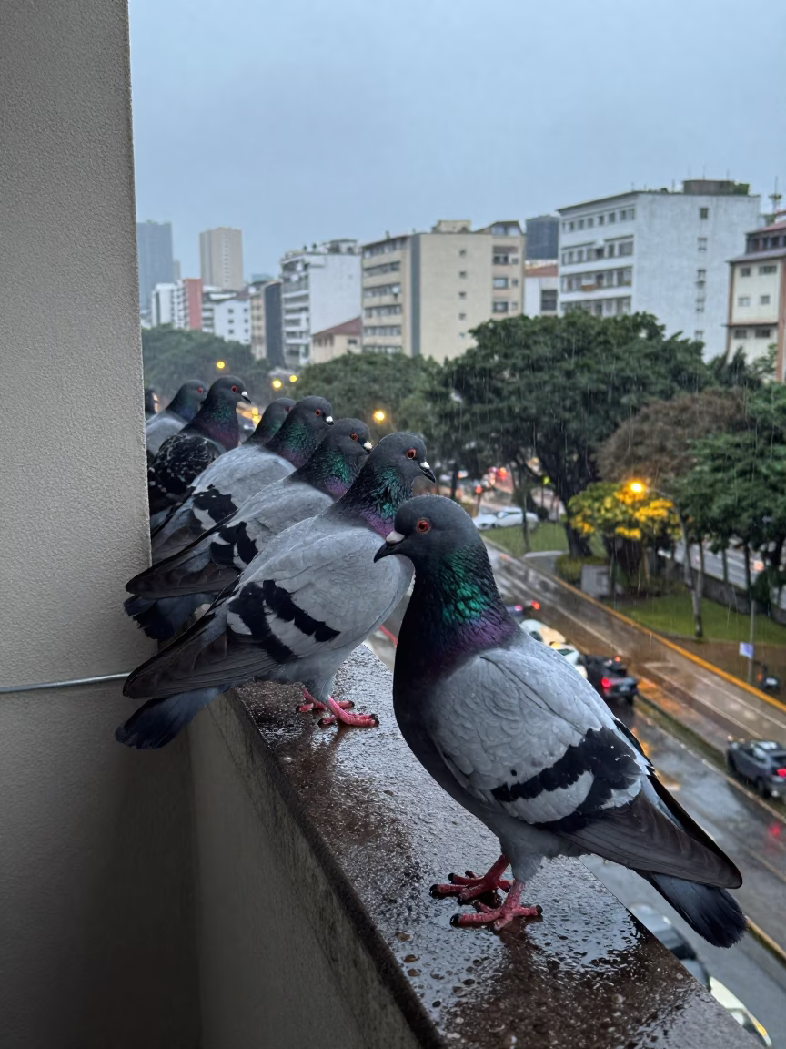 Pigeons in São Paulo in in São Paulo, Brazil