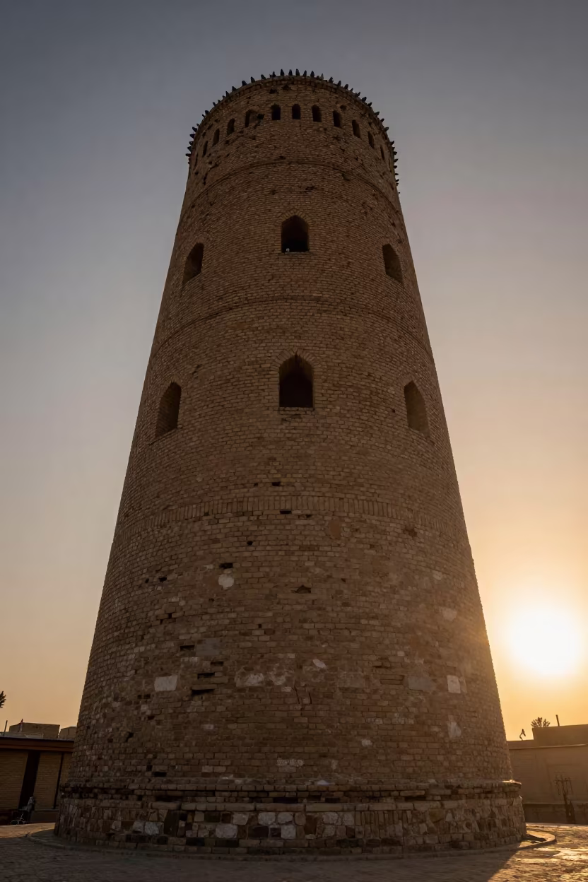 Pigeons Nesting in Crumbling Iraqi Bell Tower in in Iraq
