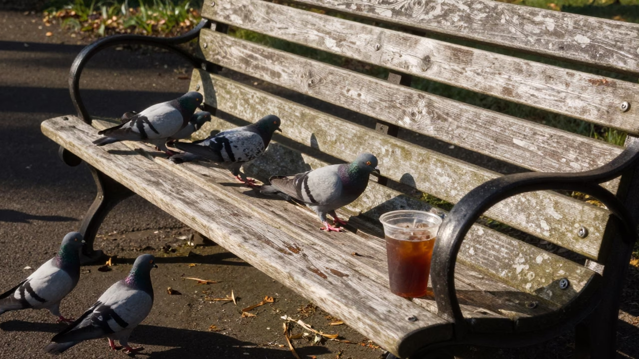 Pigeons Pecking in Portland in in Portland, Oregon, United States