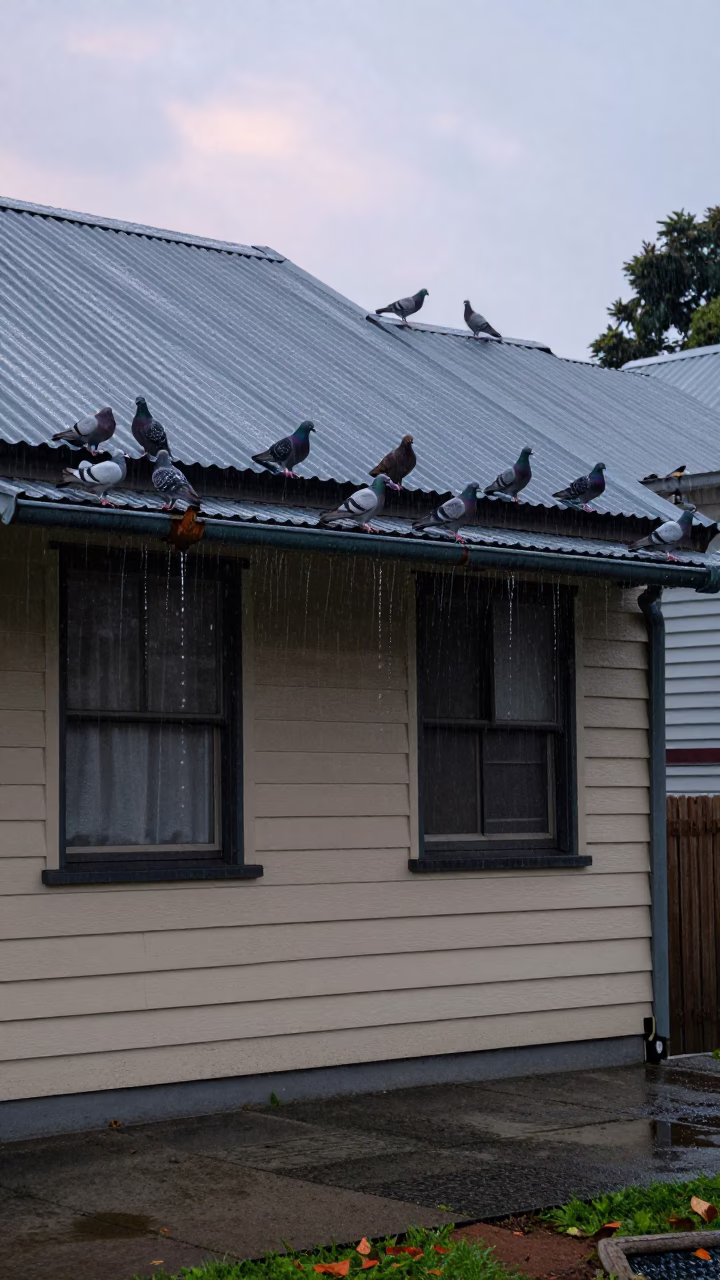Pigeons Sheltering in Auckland in in Auckland, New Zealand