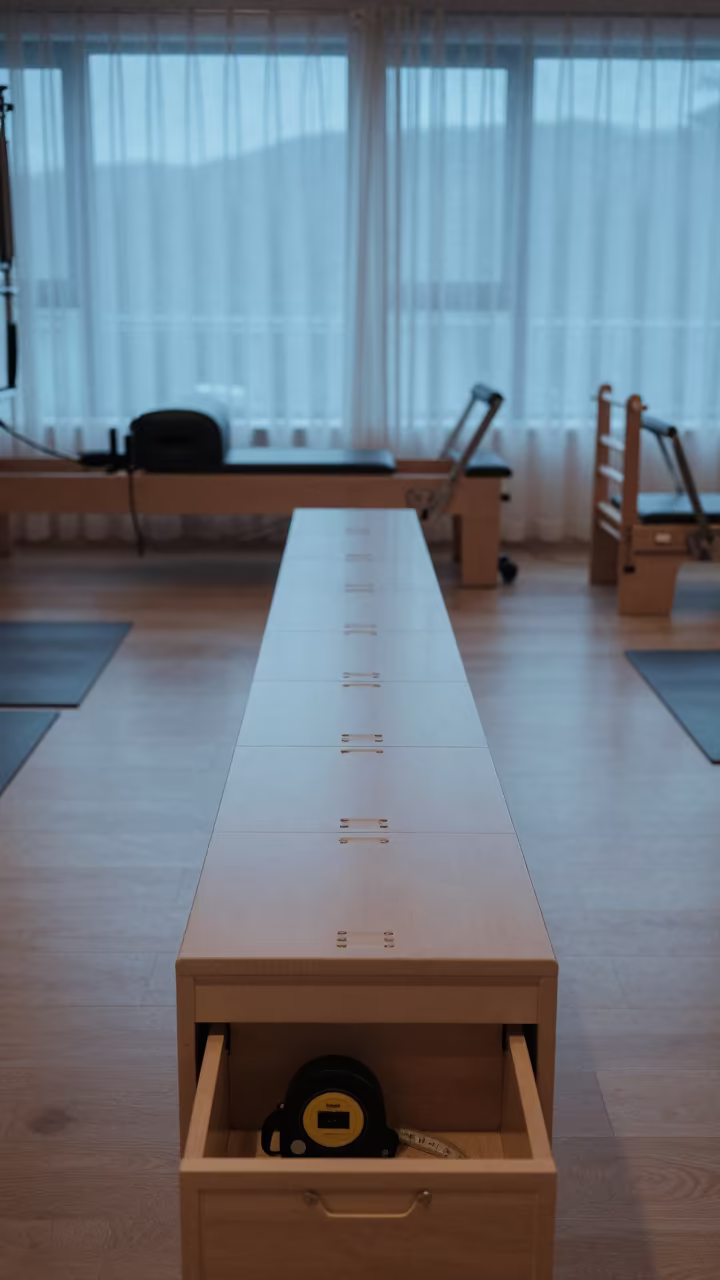 Pilates Studio Intake Desk at Nautical Dawn Seoul in at a gym check-in desk near Seoul