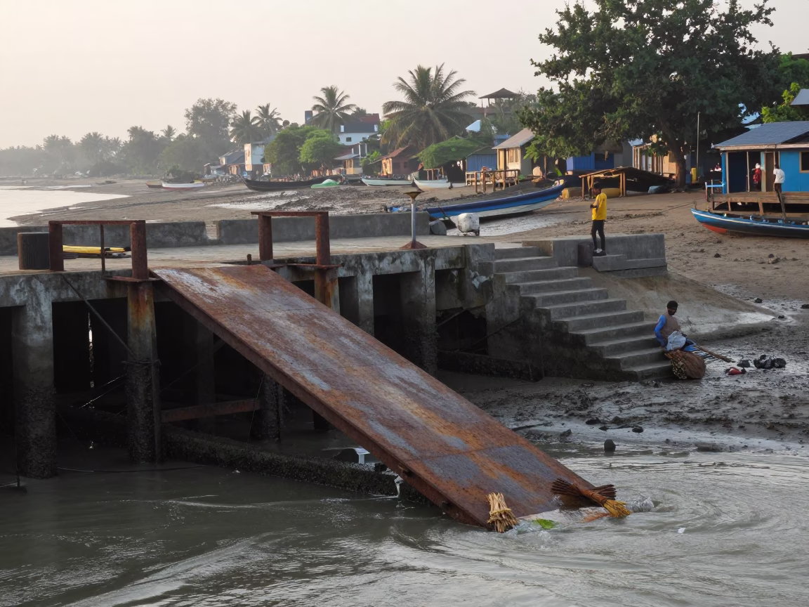 Piling System in Kochi at Sunrise Light in in Kochi, India