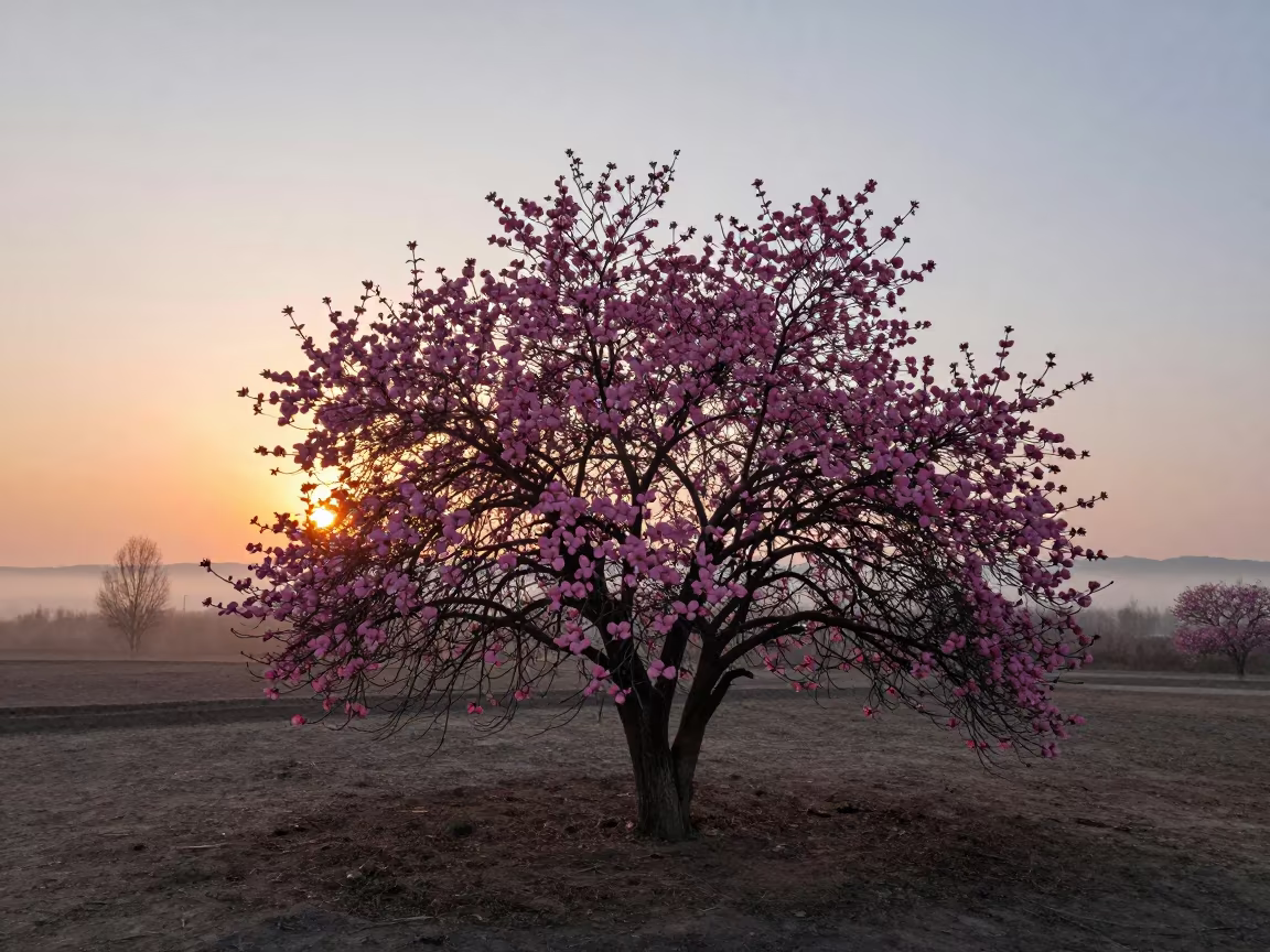 Pink Dogwood Tree in Late Spring Near Shymkent in near Shymkent