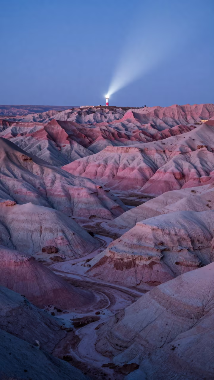 Pink Grey Badlands Before Dawn Near Amman in near Amman
