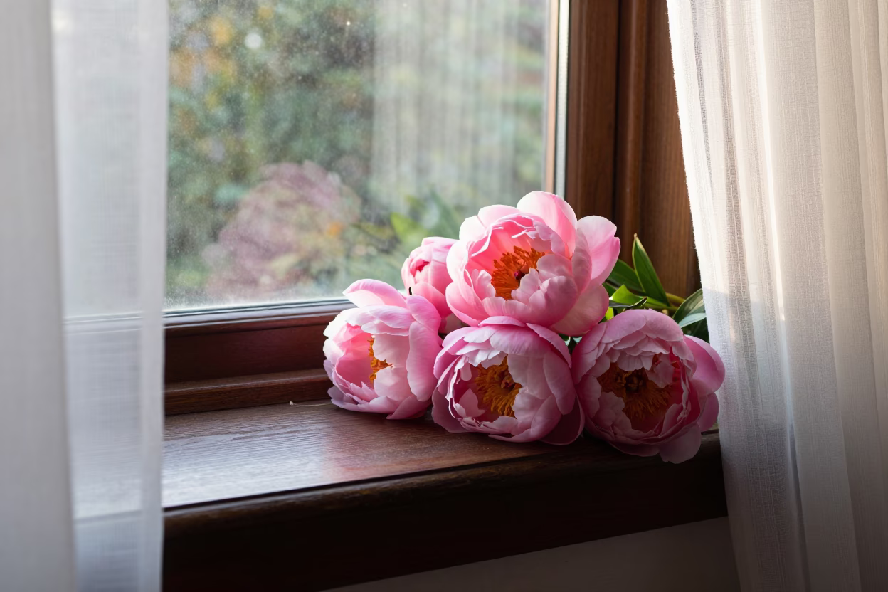 Pink Peonies in Portland in in Portland, United States