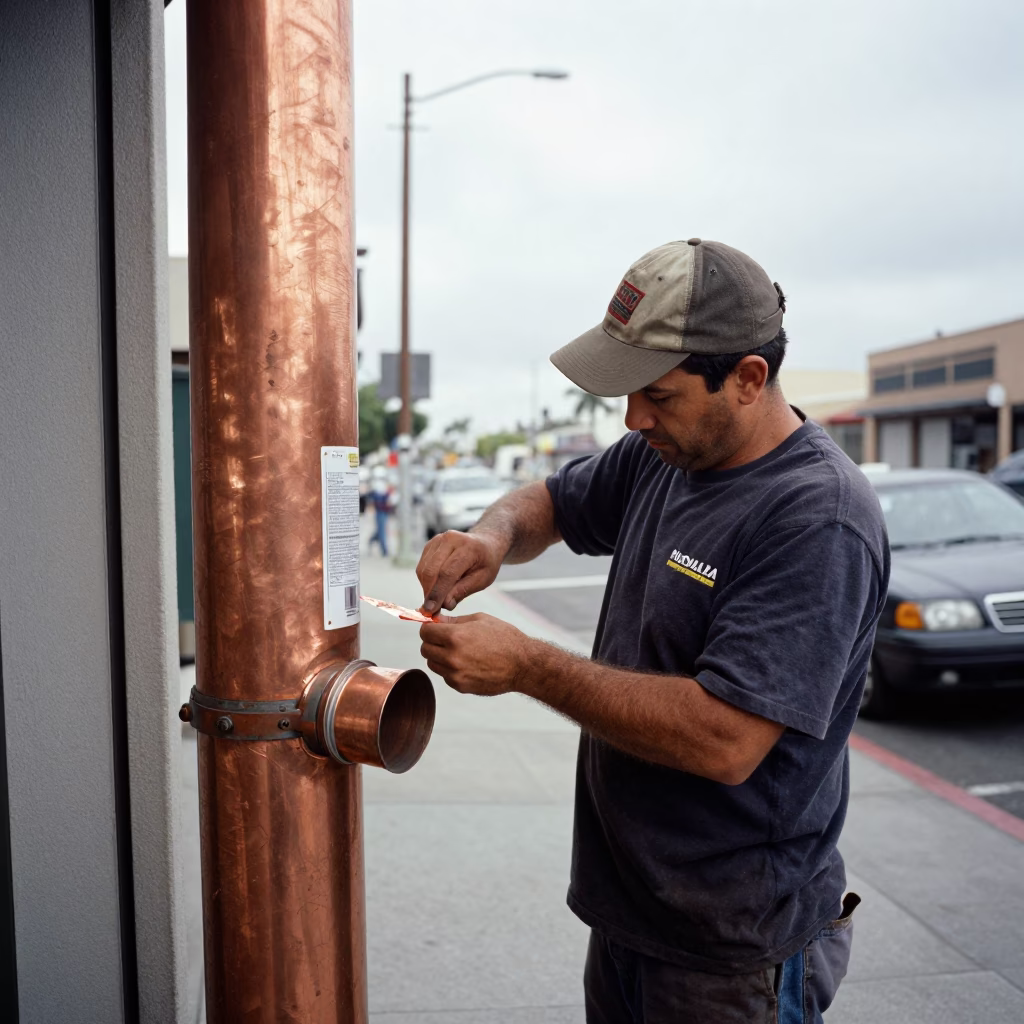 Pipe Label in San Diego in in San Diego, California, United States