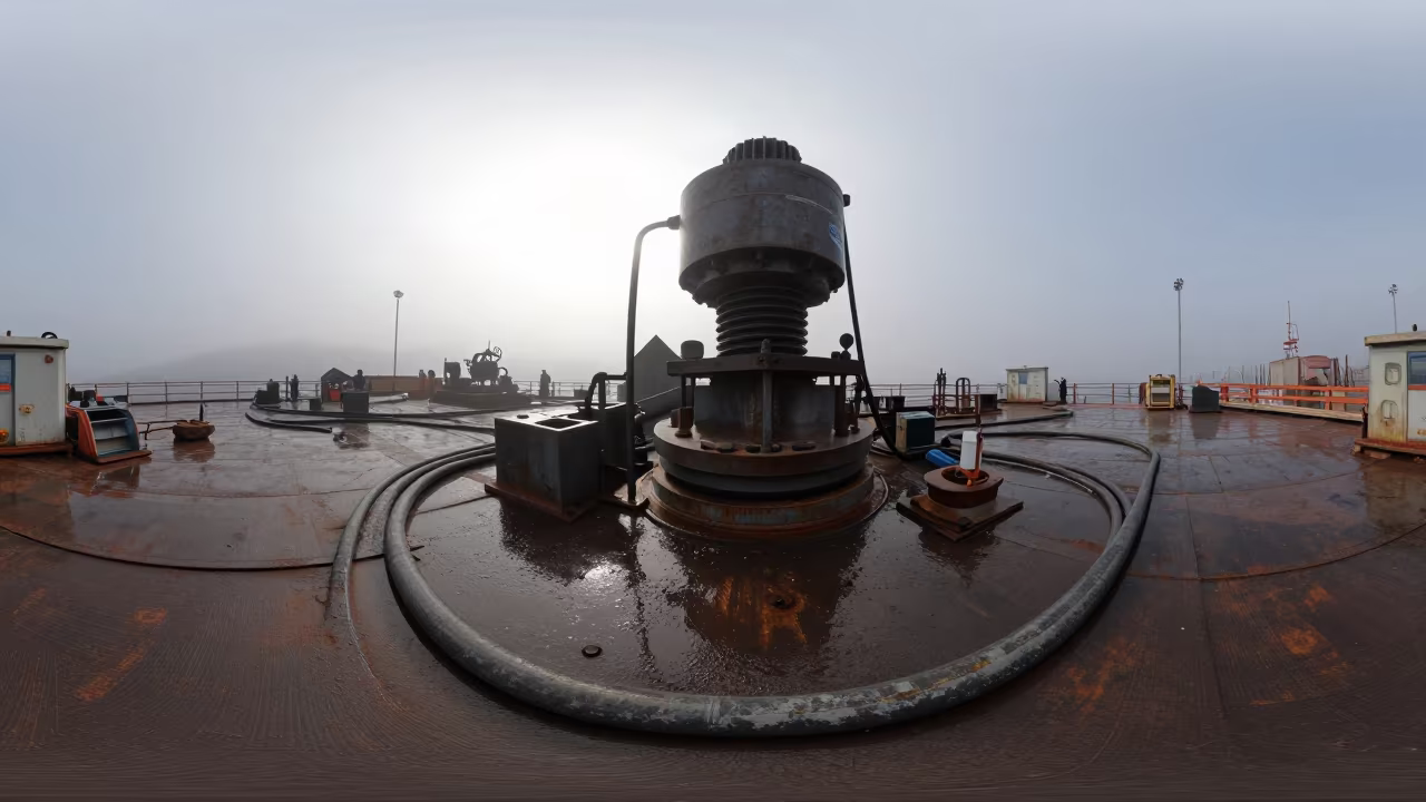 Pipe Threader Station on Istanbul Construction Deck in on an active construction deck near Istanbul