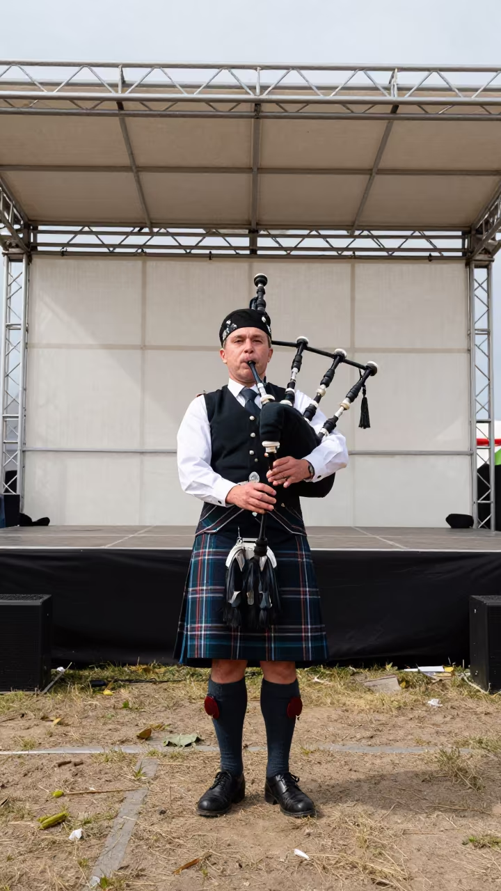 Piper on Belgrade Festival Stage in Mist in on a festival main stage in Belgrade