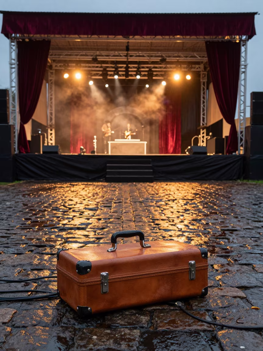 Piper Case on Wet Stone Before Parade in on a festival main stage in El Tigre