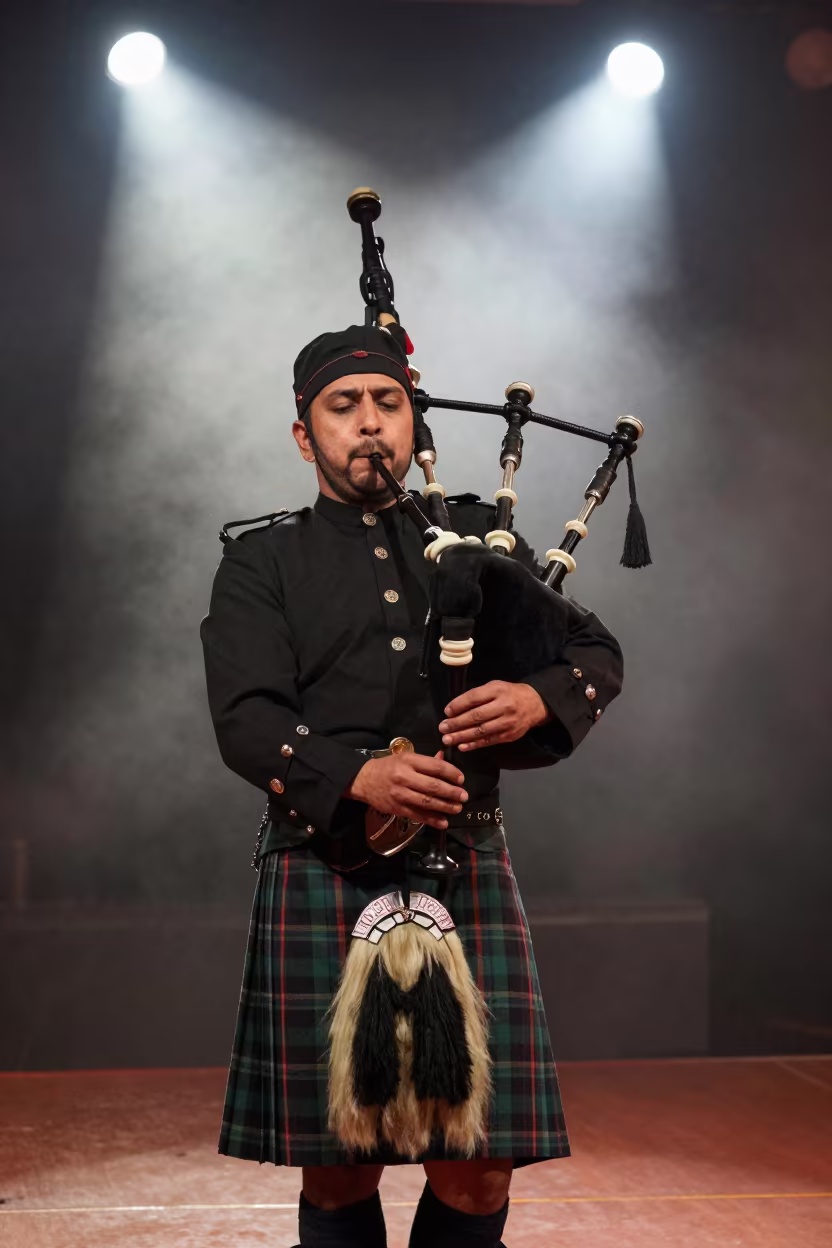 Piper Spotlight on Delhi Festival Stage Dawn in on a festival main stage in Delhi