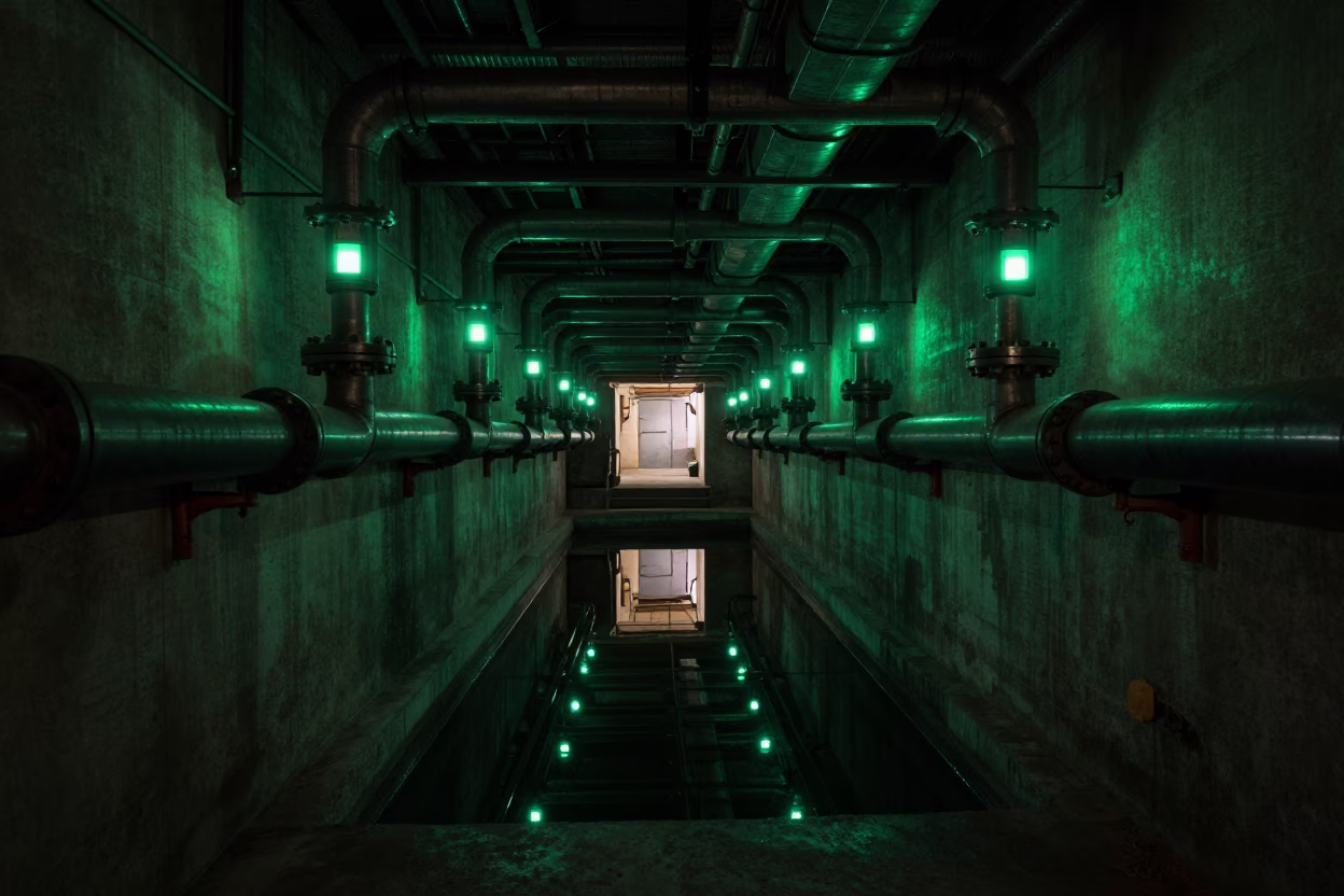 Pipework in Austin at The Predawn Darkness Light in in Austin, Texas, United States