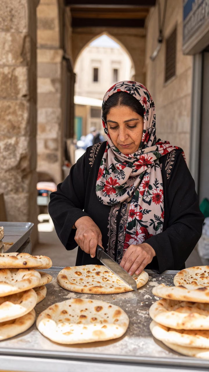 Pita Bread in Amman in in Amman, Jordan
