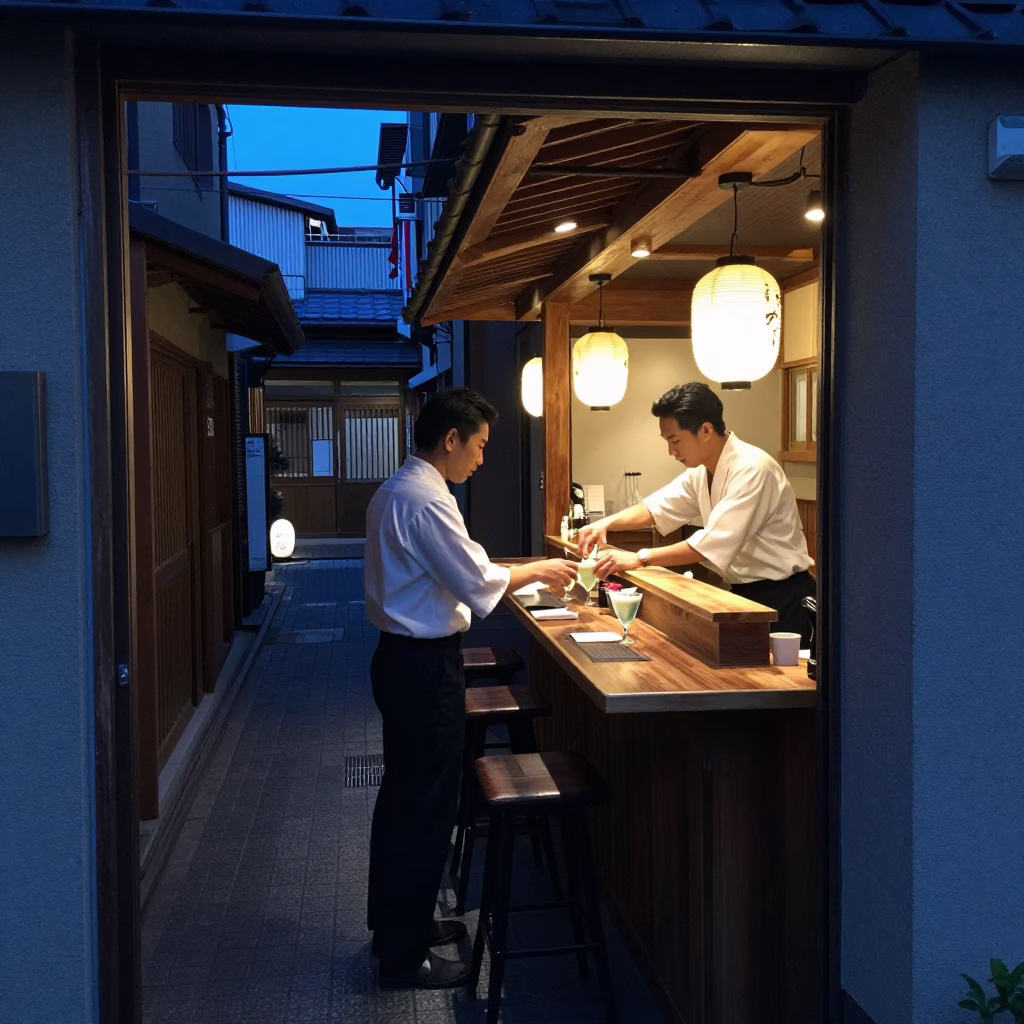 Placing Drinks in Fukuoka in in Fukuoka, Japan