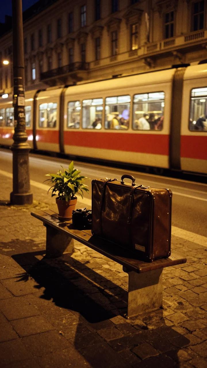 Plant after dark in Vienna in in Vienna, Austria