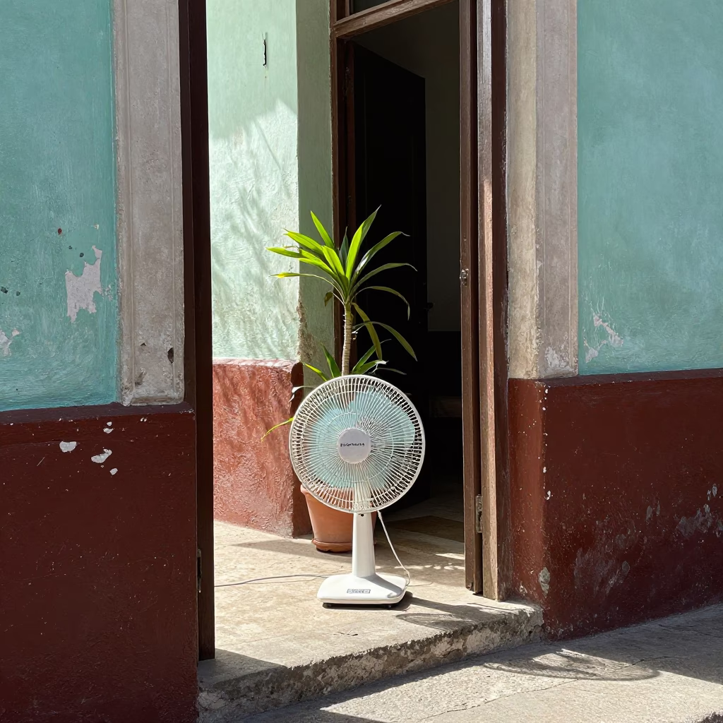 Plant in Havana at Late Morning Light in in Havana, Cuba