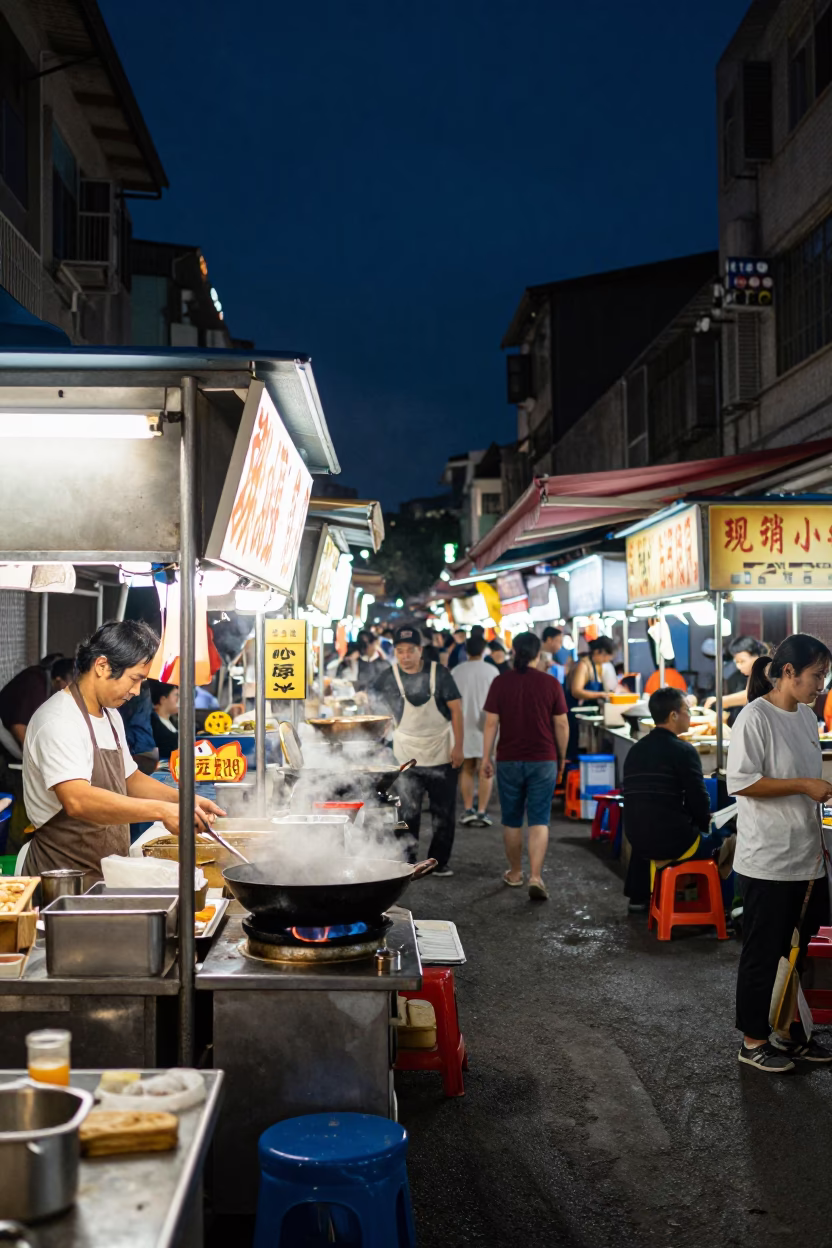 Plantain in Kaohsiung at The Deepest Night Sky Light in in Kaohsiung, Taiwan