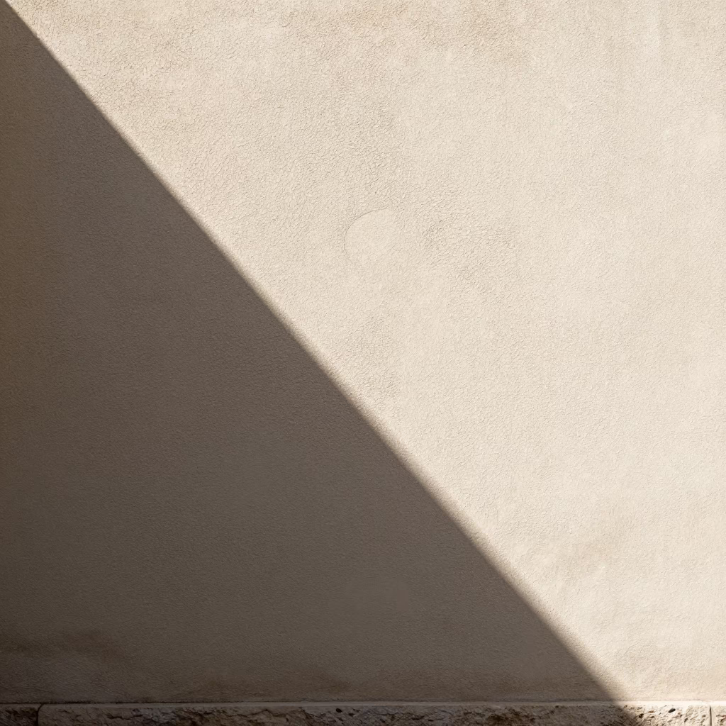 Plaster Wall in Beirut at The Flat Glare Of Noon Light in in Beirut, Lebanon